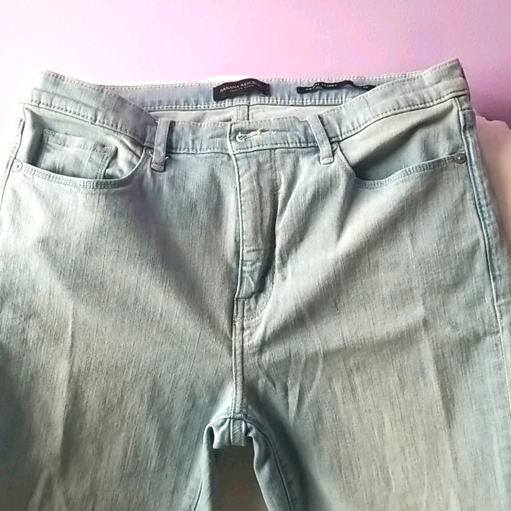 Banana republic, light blue jeans with frayed hem